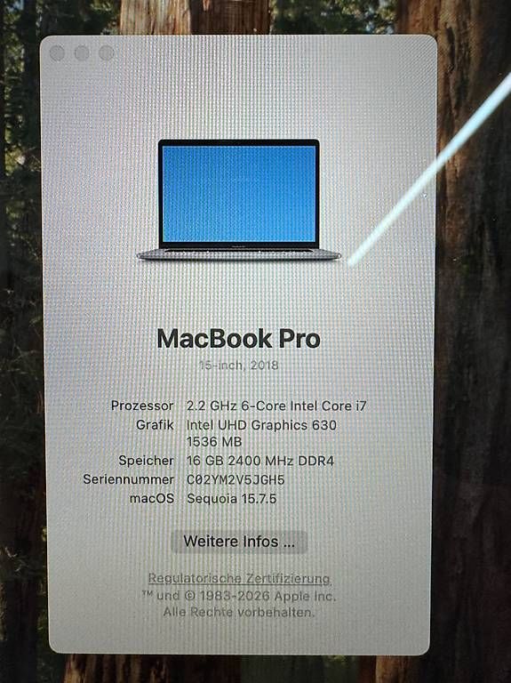 Apple Notebooks: MacBook Pro 2018 15", 16GB RAM, 512GB – Gebraucht aus St. Gallen von egzon_navit 3