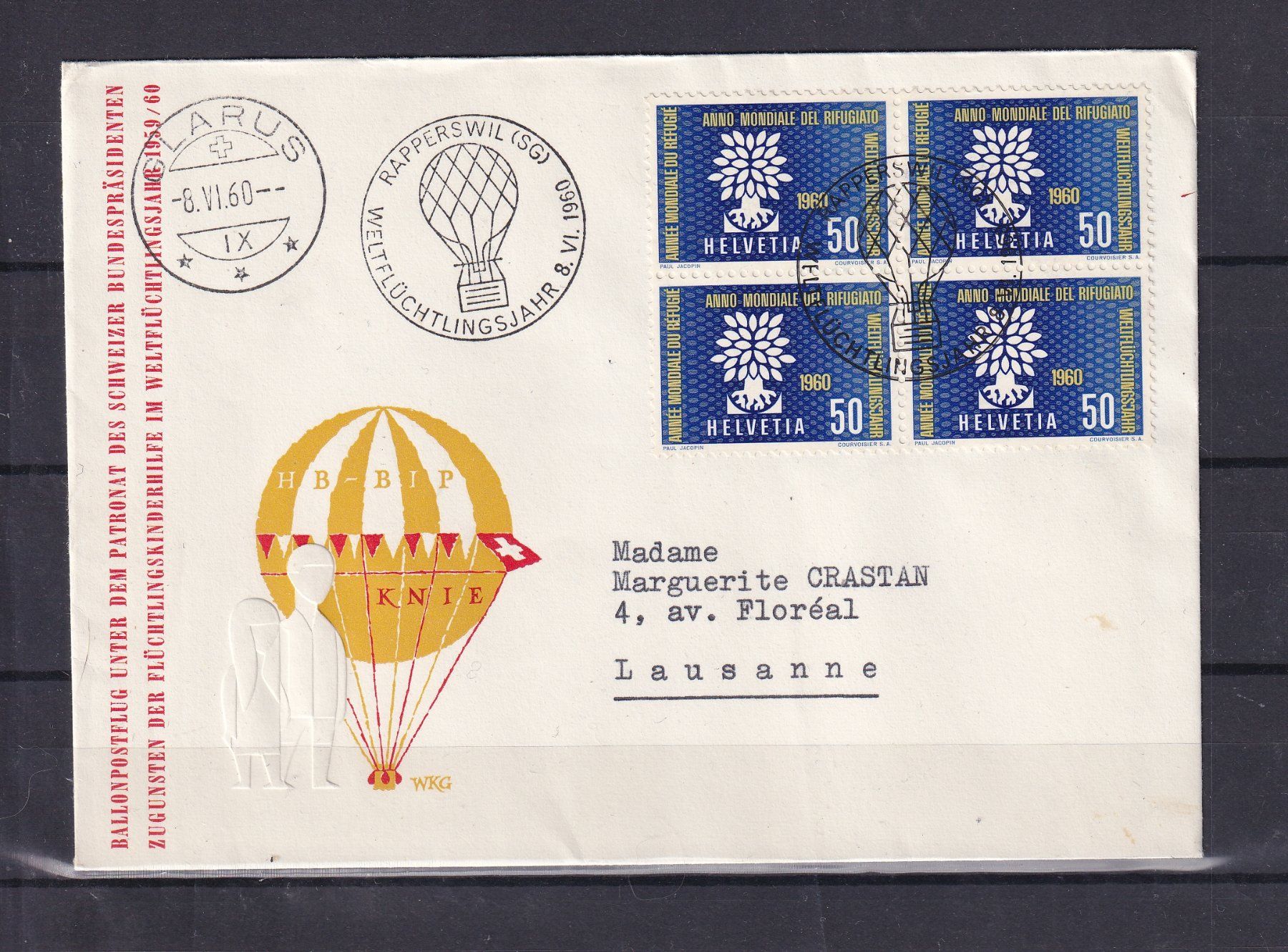 Alle Briefmarken: DIVERS VOL EN BALLONS – Gebraucht aus Nyon von an54