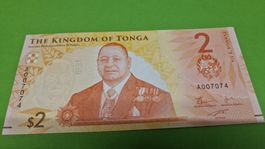 Banknote Tonga 2 Pa'anga 2015 Whale good condition