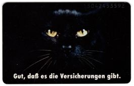 schwarze Katze - seltene volle deutsche Telefonkarte