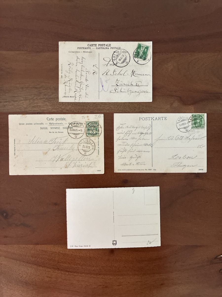 Cartoline postali: 9 Ansichtskarten Schweiz von Airolo TI – Usato da Oftringen venduto da Cla.vD.74 1
