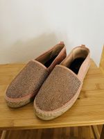Espadrilles strass & cuir neuves - rose poudré - 38