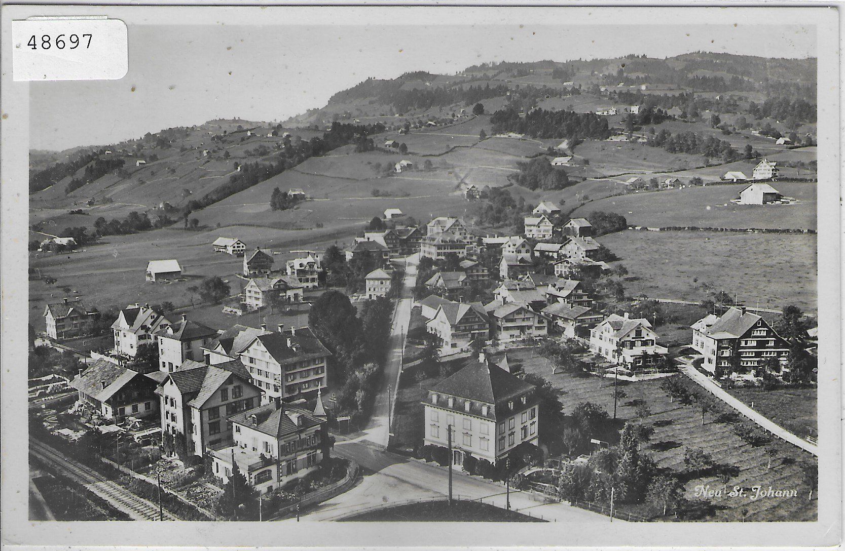 Cartoline postali: Neu St. Johann - Generalansicht – Usato da Ettingen venduto da Kartenplanet