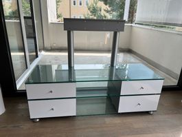 Glas TV-Möbel mit Halterung, Top Zustand!