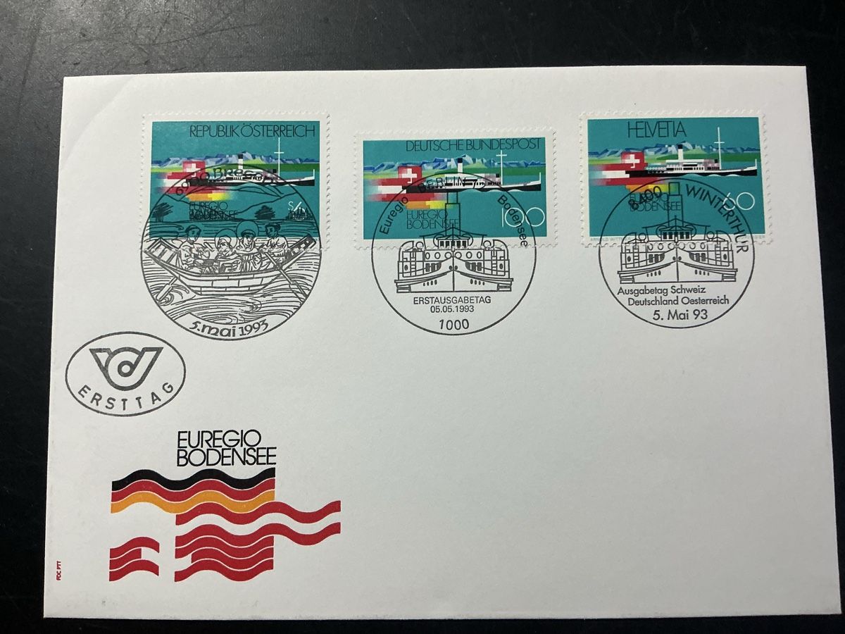 Tous les timbres: Euregio Bodensee Ersttagbrief 5. Mai 1993 3 Marken – D'occasion à Hedingen par Juniswiss