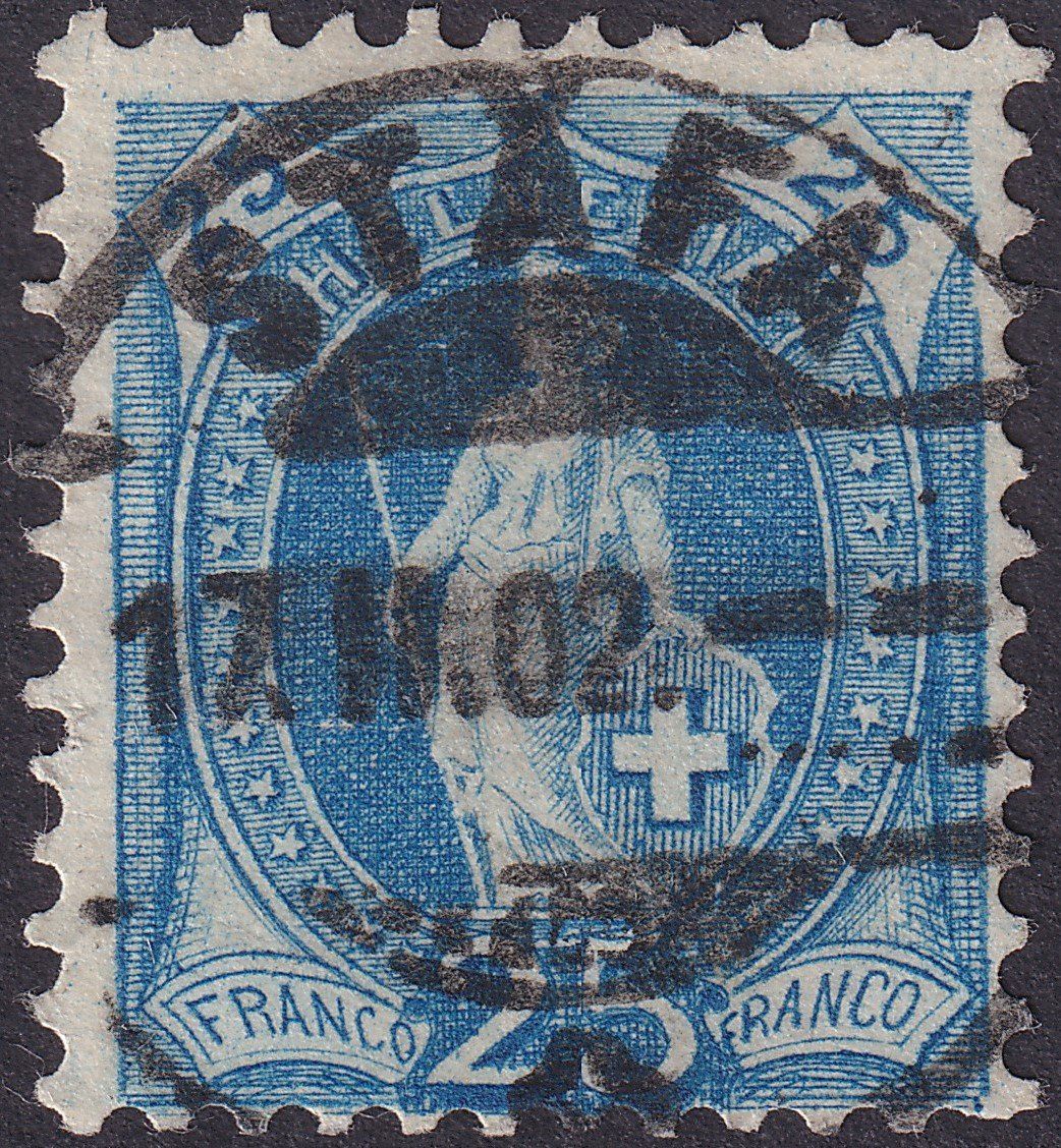 Tutti i francobolli: Stehende: 73E von STÄFA: 17.FEB.1902, mit Vollstempel. – Usato da Sursee venduto da Luzernerraute