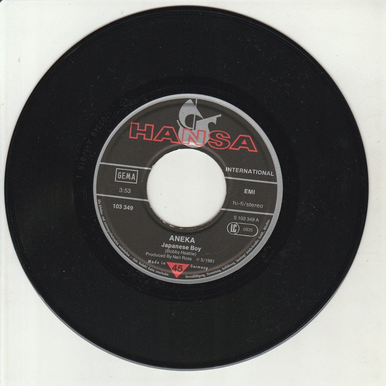 Vinyles: Aneka - Japanese Boy 7" Vinyl 1981 – D'occasion à Tübach par JamesStone 2