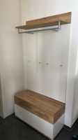 Garderobenschrank mit Sitzbank, Eiche-Optik/Weiss, gut er...