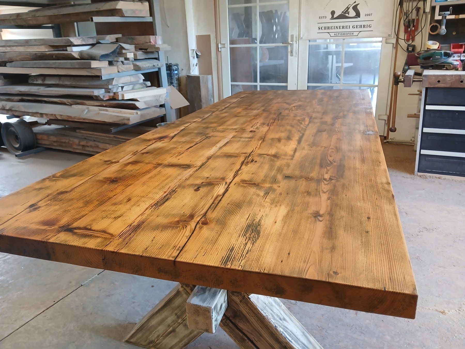 Tables: Tisch aus Schweizer Altholz rustikal 270cm – Neuf (Voir description) à Altishofen par Rossi464 7