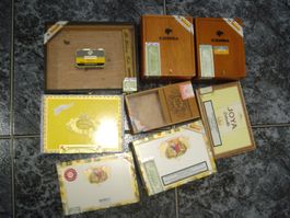 8x verschiedenen leeren Zigarren Schachteln