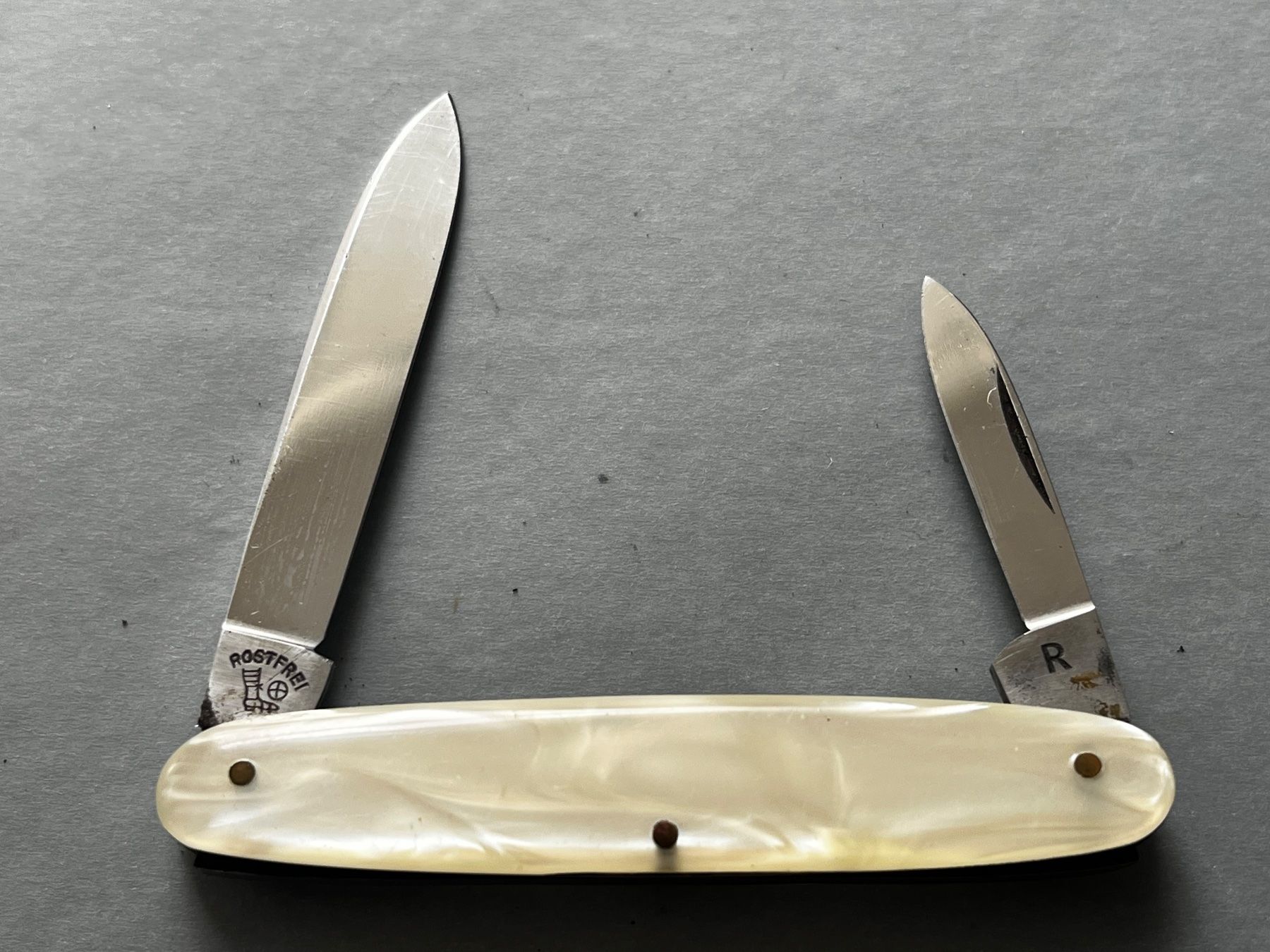 Coltelli tascabile: Altes Bonsa/Solingen Perlmutt Sackmesser 83 mm - selten – Usato da Zürich venduto da FV.vintage 1