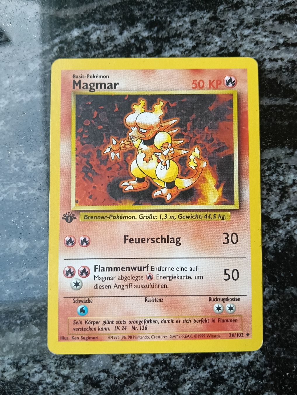 Pokémon Sammelbilder & Trading cards: Pokemon Base Set 1 Edition  Magmar  – Gebraucht aus LEUZIGEN von mic_sdh5