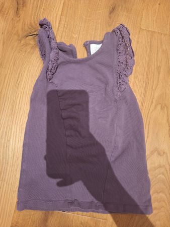 Mädchen T-Shirt Lila mit Spitzendetails