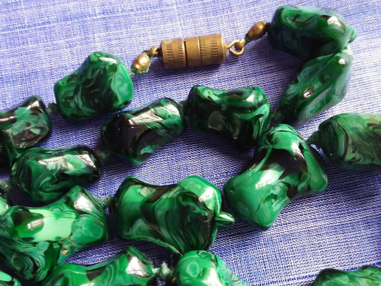 Murano Ketten: Vintage alte MURANO Malachit Glas Halskette Collier – Gebraucht aus Zürich von helsan