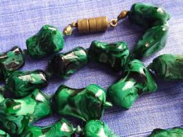 Vintage alte MURANO Malachit Glas Halskette Collier