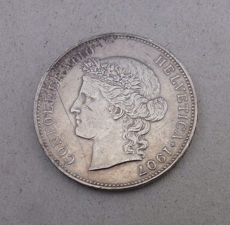 Toutes les monnaies: ++ 5.- Franken 1907, gute Erhaltung – D'occasion à Walkringen par Casablanca777 1