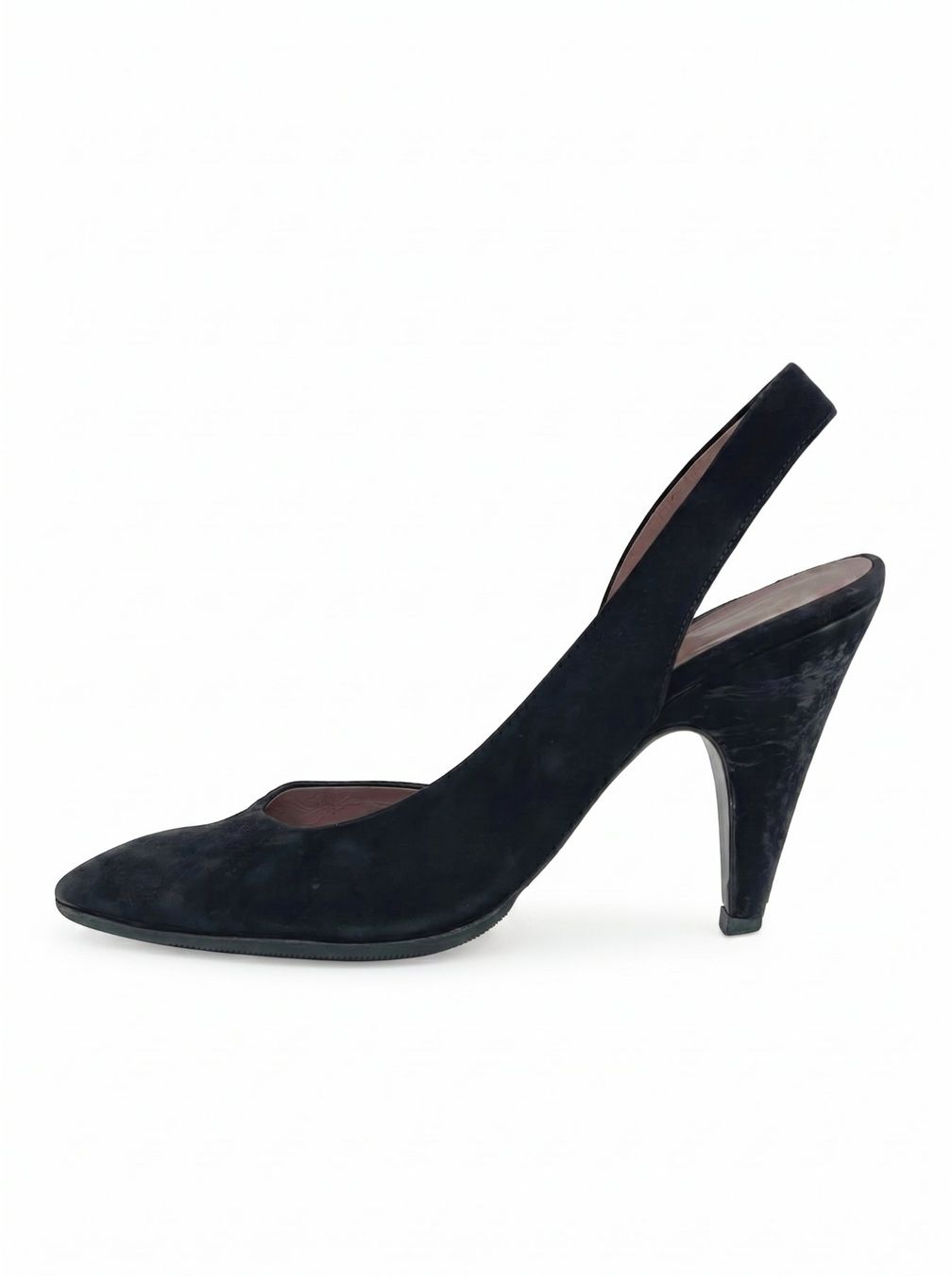 Miu Miu Scarpe da donna: Miu Miu Suede Pointed-Toe Slingback EU 36.5 Schwarz – Usato da Zürich venduto da shoe_shop