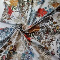 Italienische Top Baumwolle Satin 1.50x1.40m ivory flowers