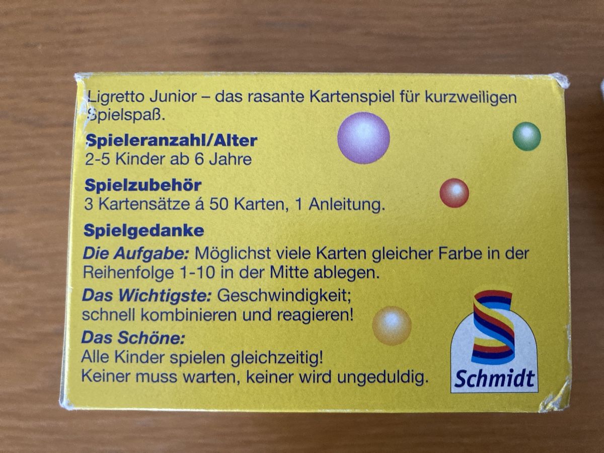 Giochi: Ligretto Junior Kartenspiel Schmidt – Usato da Mühlau venduto da hofstattuhu 3