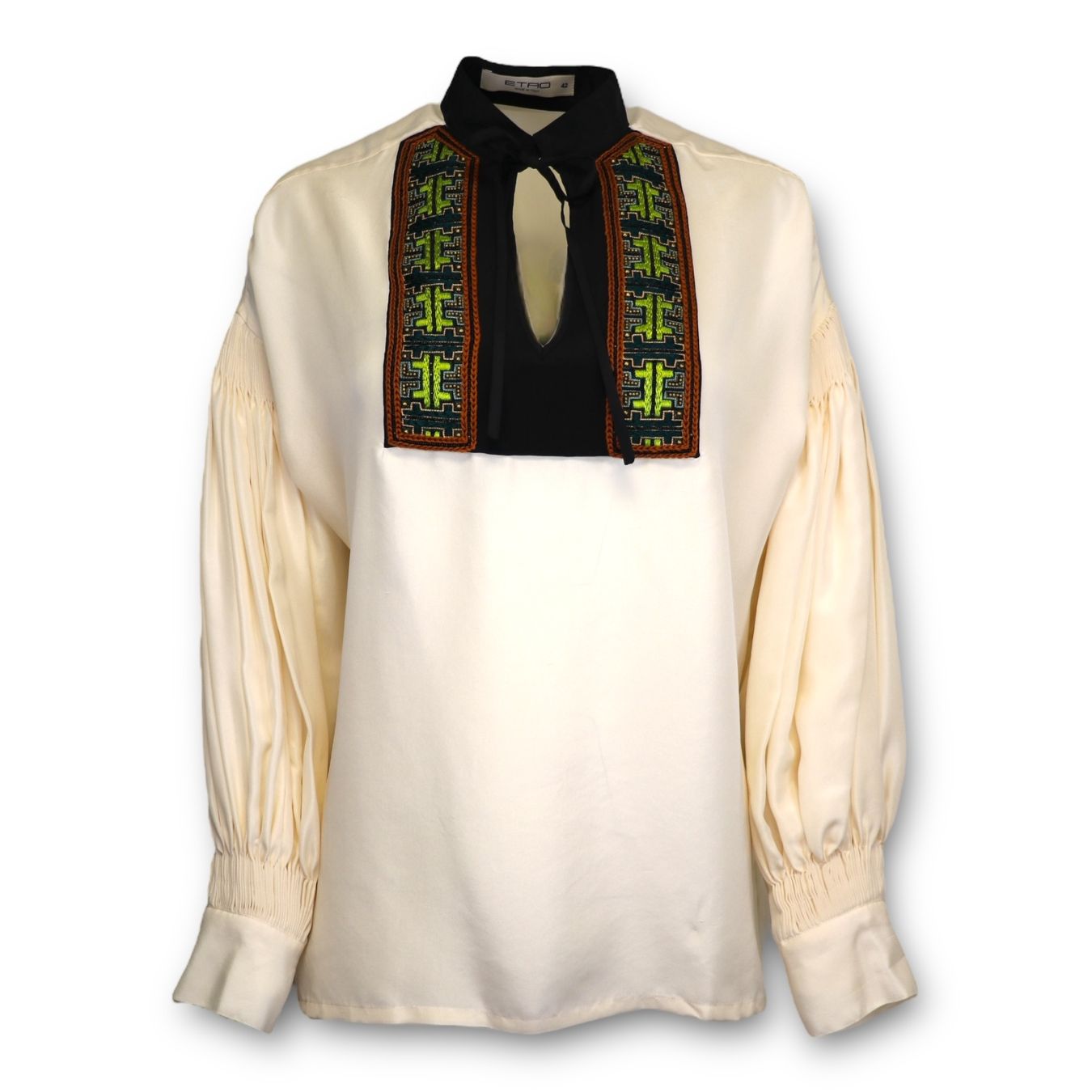 Etro Blusen: Etro Seidenbluse crème bestickt Gr. 38 – Gebraucht aus Binningen von Designerlabels