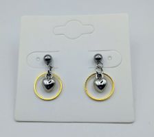 Ohrstecker "Ring Herz". Mini CHARM - Ohrringe Farbe Gold