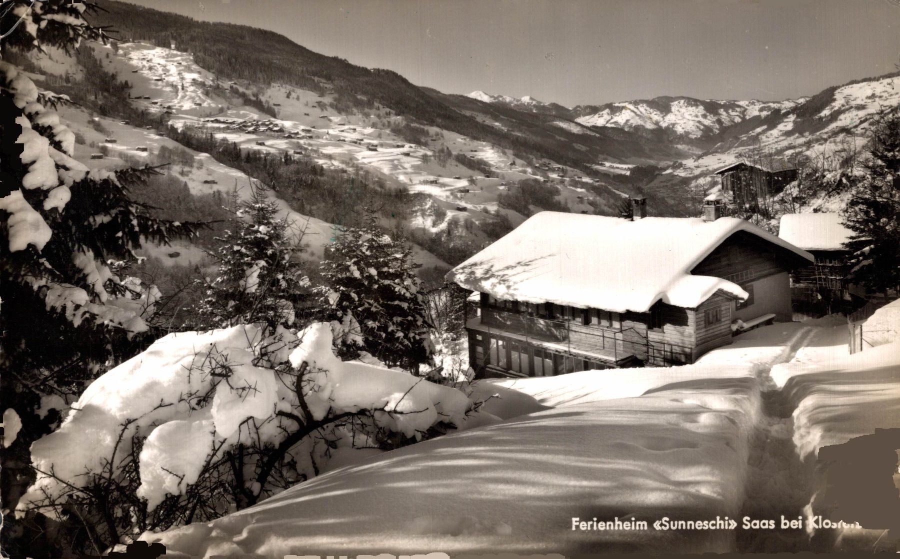 Ansichtskarten: Ferienheim "Sunneschi", Saas bei Klosters – Gebraucht aus Bronschhofen von Astore