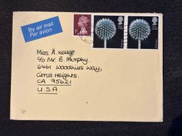 Lettre affranchie avec timbres rares Echinops, 1987