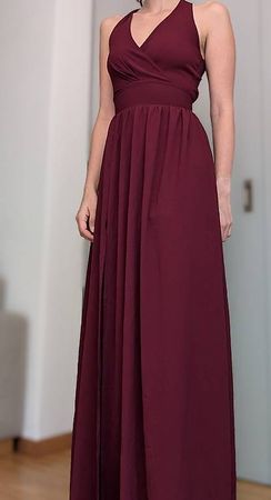 Abendkleid bordeaux rückenfrei lang XXS von WalG