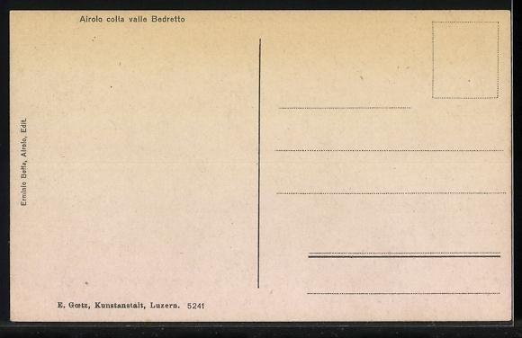 Cartoline postali: Airolo, colla valle Bedretto, Panorama m – Usato da Berlin venduto da bartko-reher 1