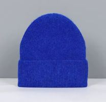 Neu! Winter Beanie aus Kaschmir & Angora, blau, 54-60 cm