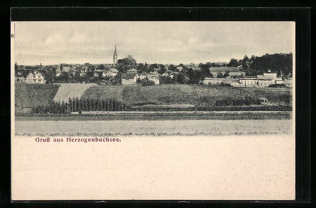 Cartoline postali: Herzogenbuchsee, Ortspanorama mit Kircht – Usato da Berlin venduto da bartko-reher