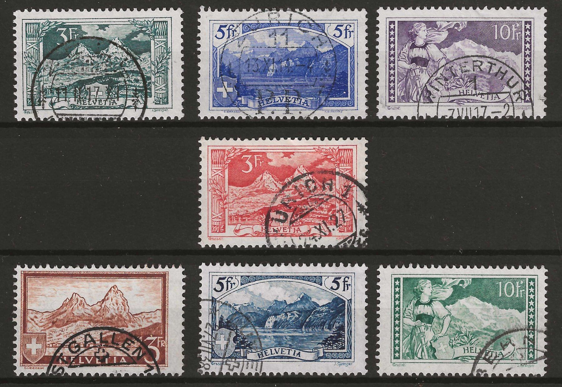 Tutti i francobolli: Lot Gebirgslandschaften 1914 - 1931 – Usato da Gümligen venduto da Geniusbuy
