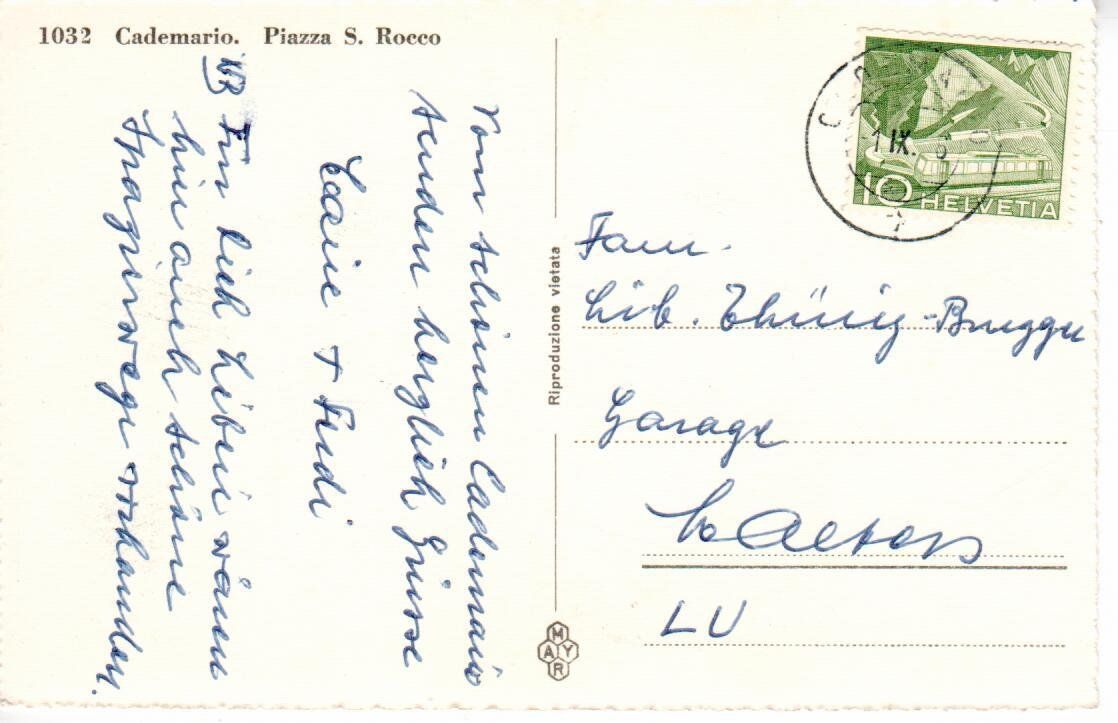 Cartes postales: Cademario Piazza S. Rocco – D'occasion à Wolhusen par Curver9 1