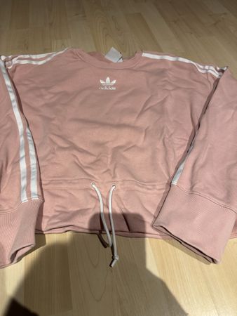 Adidas Damensweater, Gr. 36, Rosa mit weissen Streifen