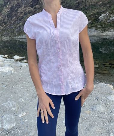 Camicia H&M di cotone rosa a quadri👌🏼tgM/L👌🏼elegante