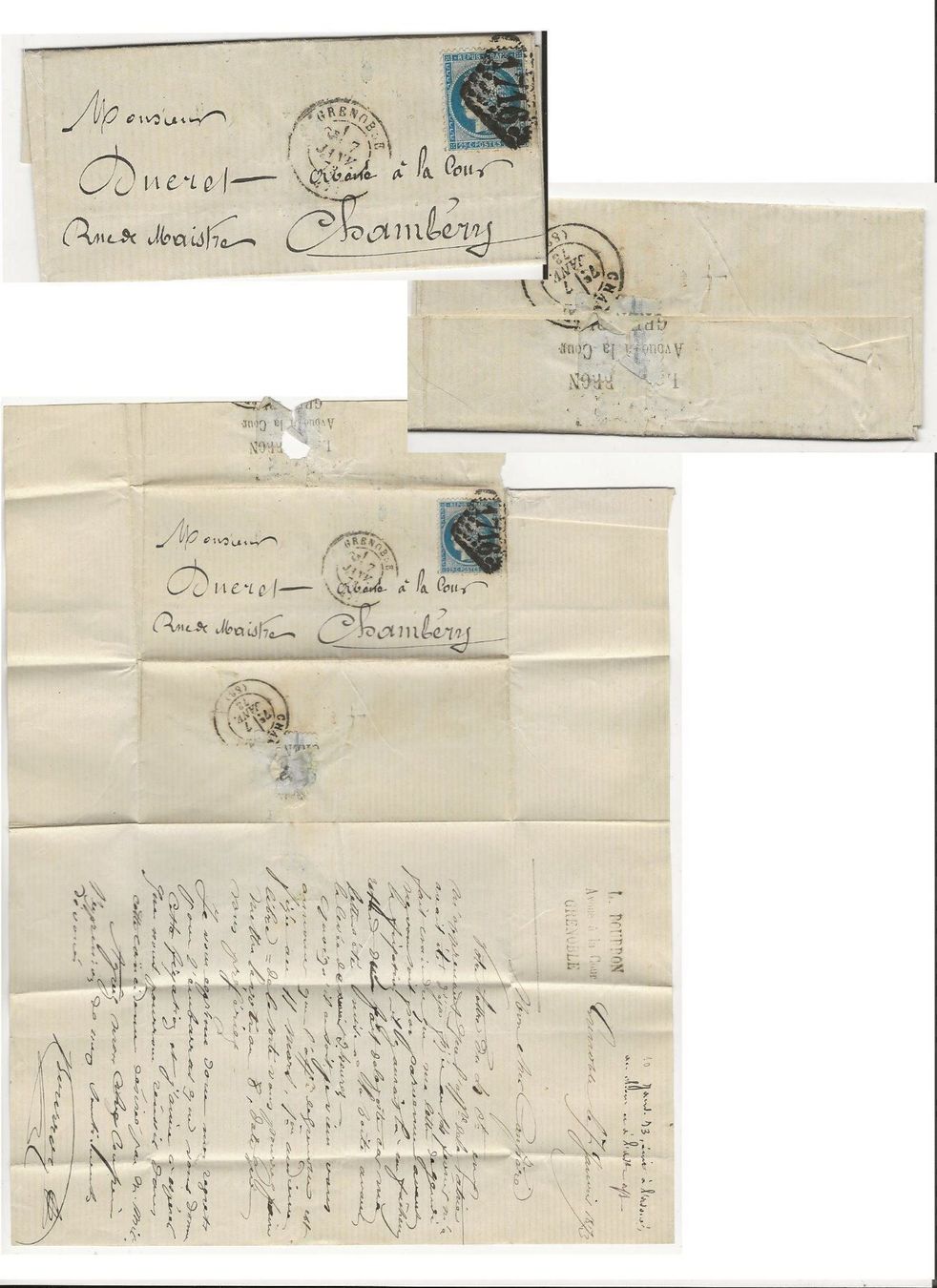 Tous les timbres: Lettre 1873 Losange gros Chiffres cachet – D'occasion à Sion par PierreP01