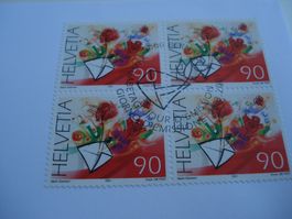 Marke Glückwünsche, 2001, FDC Einzel + 4erblock, 2 Bel
