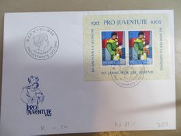 Brief FDC Pro Juventute 1962 (Jubiläumsblock)