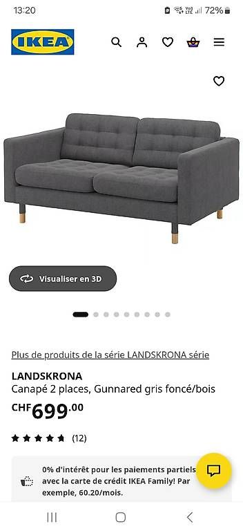 Sofas: Canapé Ikea 2 places – D'occasion à Aubonne par clm_xn2n 2