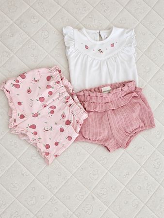 Mayoral summer clothing set girls size 80 pink white