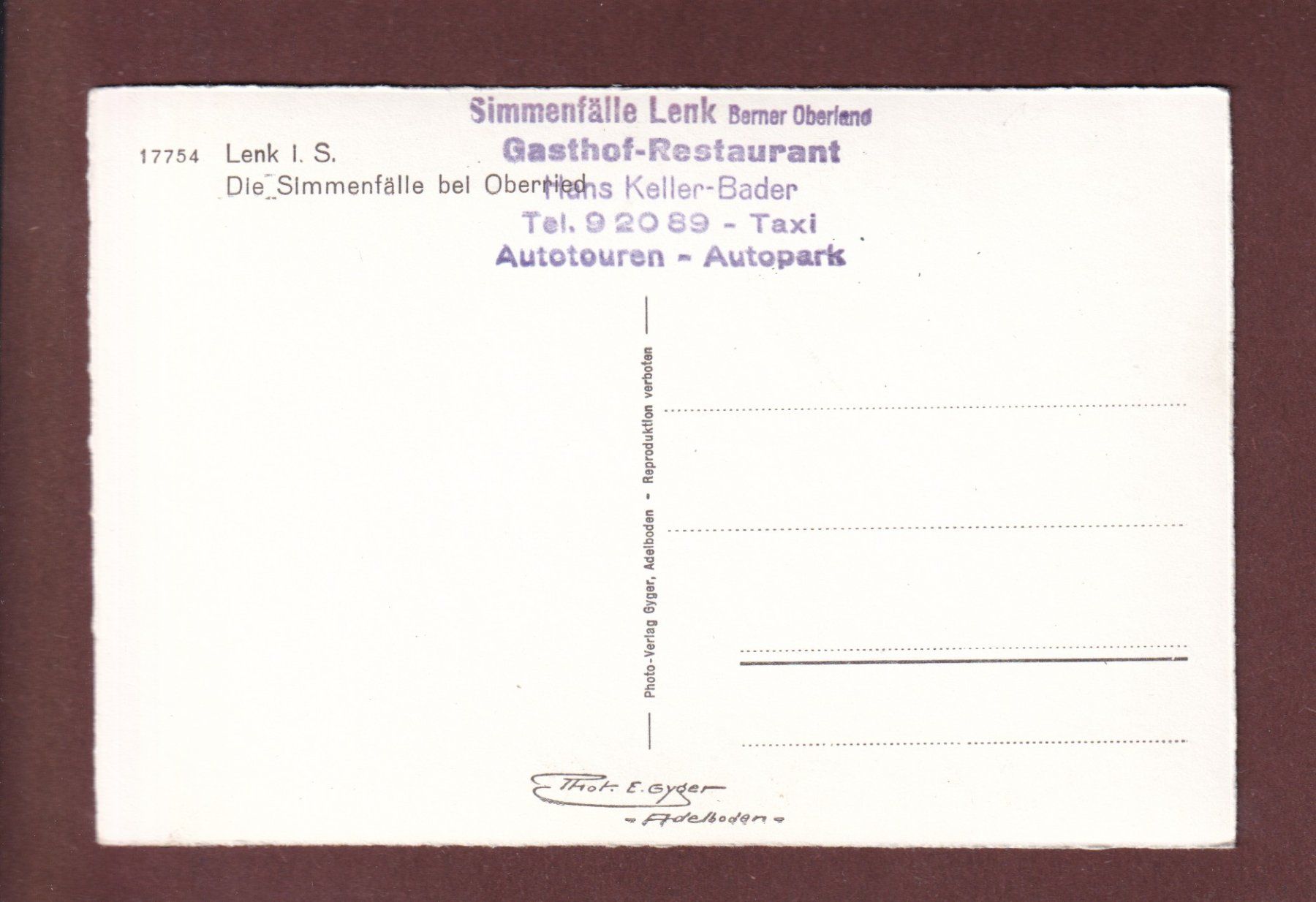 Cartoline postali: LENK - Simmenfälle – Usato da Pully venduto da nicecards-shop 1