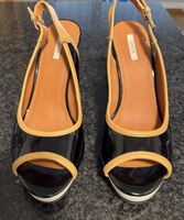 Sandales compensées Geox d'été noires et beiges, taille 38,5