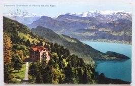 Ferienheim Grubisbalm ob Vitznau mit den Alpen