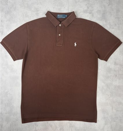 Polo Ralph Lauren marron logo brodé blanc - M #6