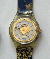Armbanduhr Swatch Automatik 1992 gold blau gebraucht