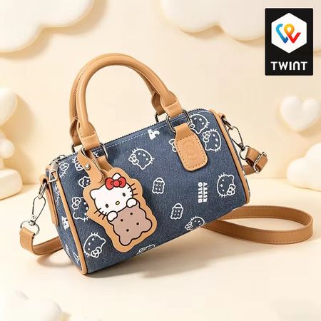 Sac Boston en jean Hello Kitty, sac à main, sac bandoulière