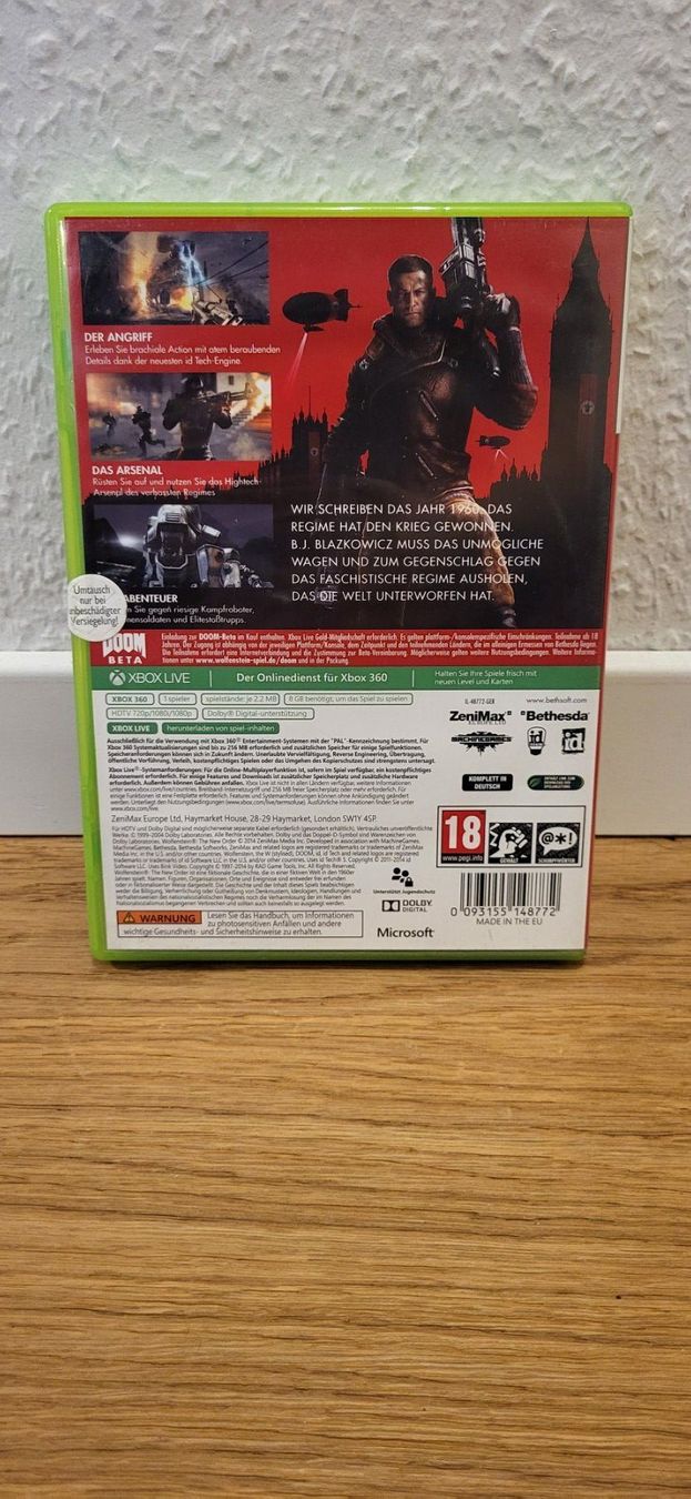 Microsoft Giochi: Xbox 360 - Wolfenstein The New Order – Usato da Münsingen venduto da Heroism2010 1