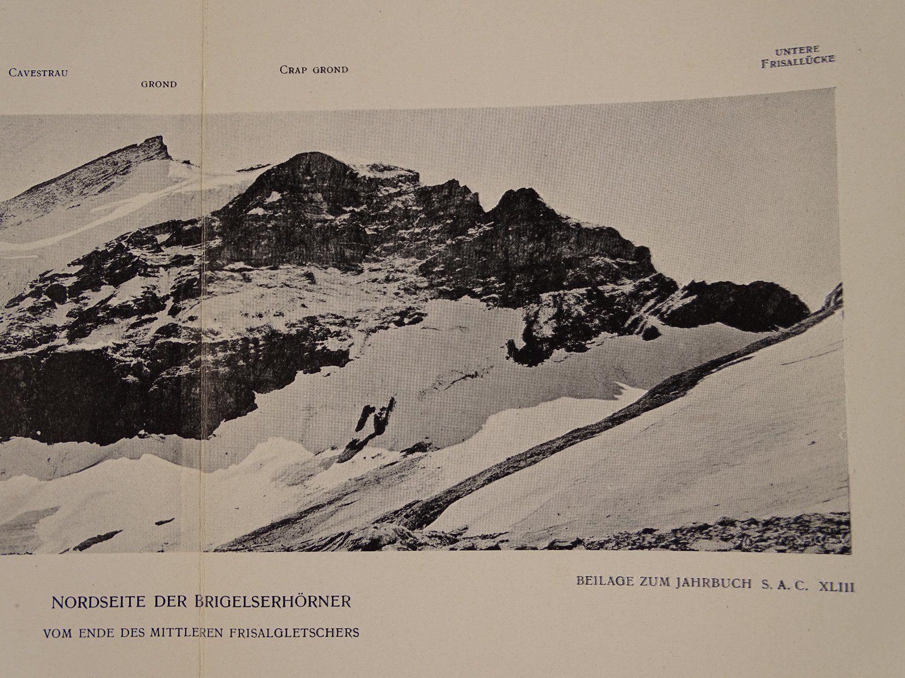 Cartoline postali: NORDSEITE DER BRIGELSERHÖRNER, 1908 – Usato da Grüningen venduto da Kartensammler 2