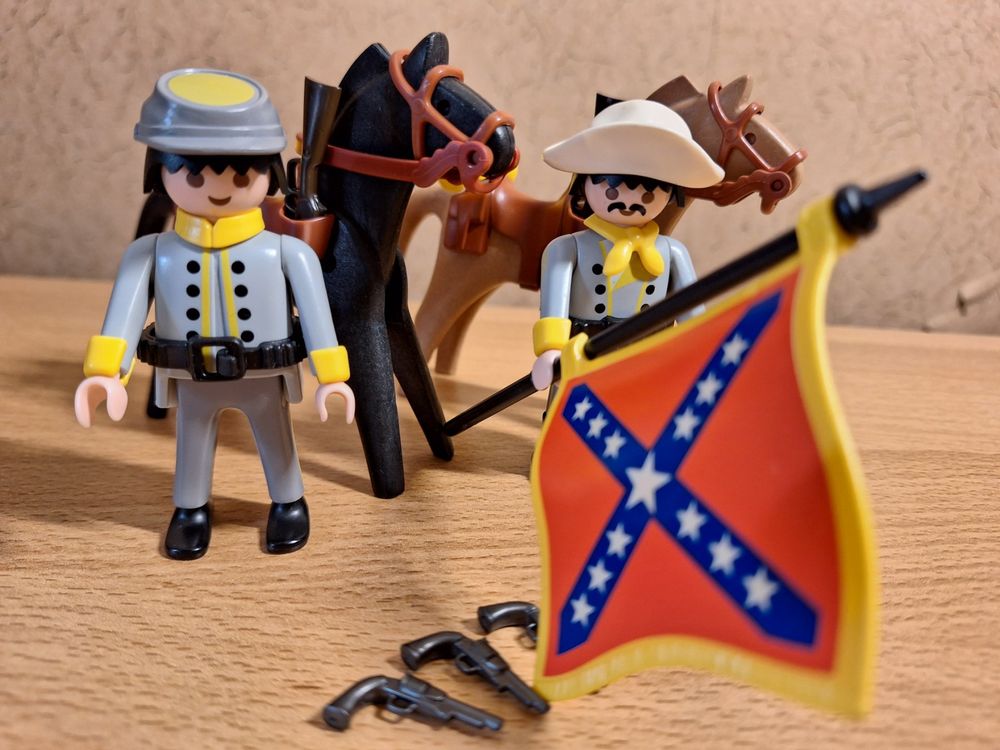 PLAYMOBIL CAISSE A Munition avec Fusils Western Sudiste Nordiste EUR 5
