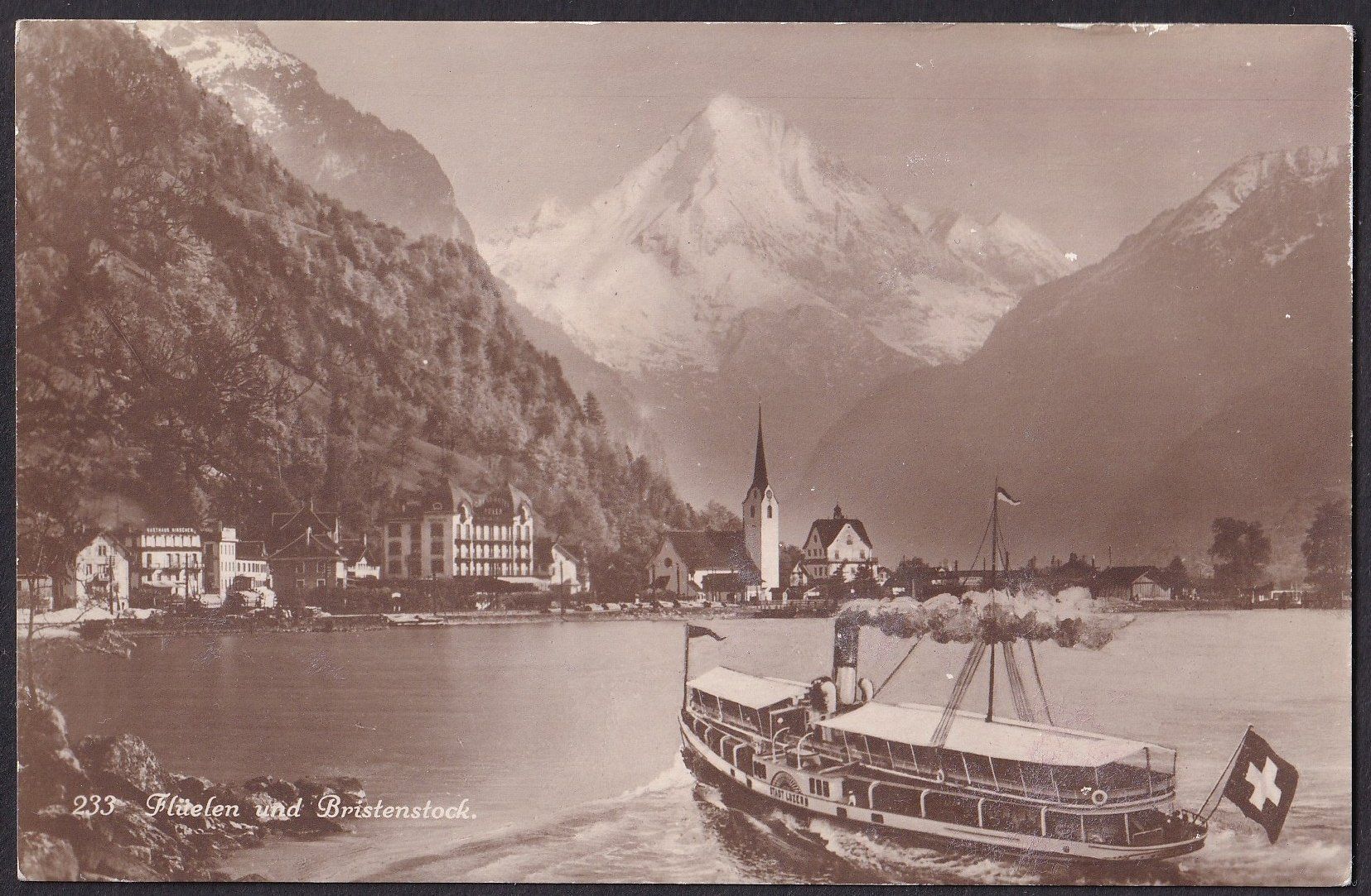 Cartoline postali: Flüelen mit Dampfschiff "Stadt Luzern" – Usato da Olten venduto da clotaldi